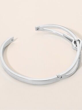 Silver Twisted Open Cuff Bracelet